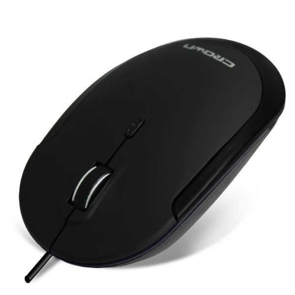 Мышь CrownMicro CMM-128 (3button, 1000dpi, 1.8m, Black, USB)