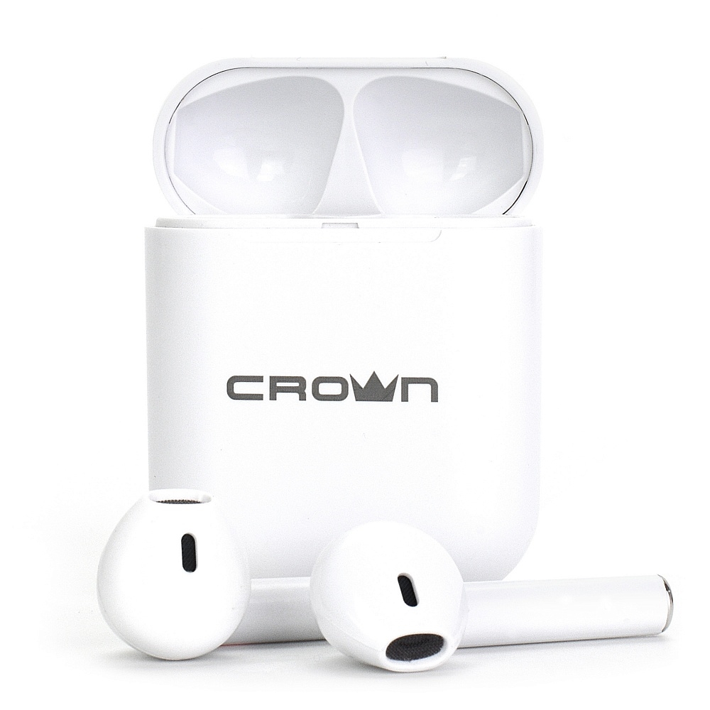 Наушники с микрофоном беспроводные CrownMicro CMTWS-5005 (Bluetooth 5.0, White) Наушники с микрофоном беспроводные CrownMicro CMTWS-5005 (Bluetooth 5.0, White)
