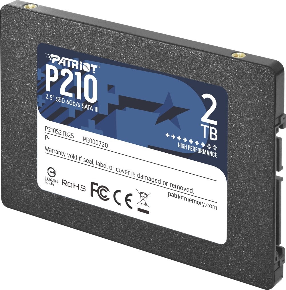 Накопитель SSD 2TB PATRIOT P210S2TB25 P210 (2.5", SATA3, TLC 3D, 520/430Mbps) Накопитель SSD 2TB PATRIOT P210S2TB25 P210 (2.5