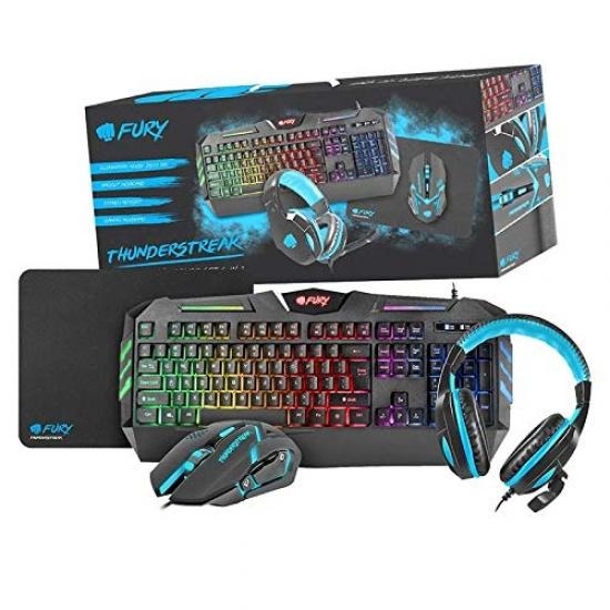 Клавиатура+Мышь+Наушники+Коврик Fury NFU-1676 (Thunderstreak 2.0, RGB, Black, USB) Клавиатура+Мышь+Наушники+Коврик Fury NFU-1676 (Thunderstreak 2.0, RGB, Black, USB)