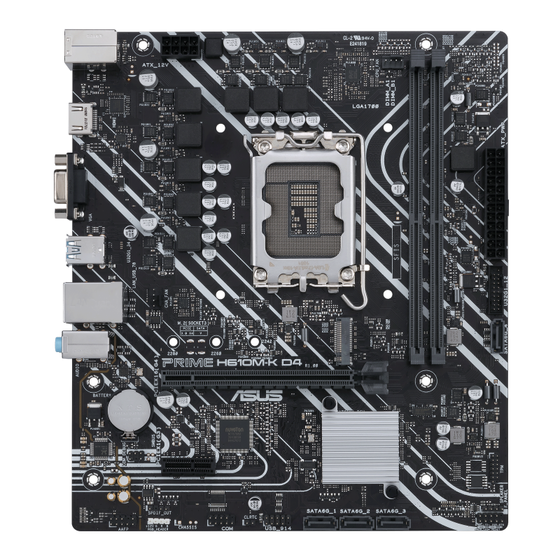 Мат. плата ASUS PRIME H610M-K D4 (S-1700, H610, VGA, HDMI, PCI-E, 2DDR4, PCI, SATA3, GbLAN) Мат. плата ASUS PRIME H610M-K D4 (S-1700, H610, VGA, HDMI, PCI-E, 2DDR4, PCI, SATA3, GbLAN)