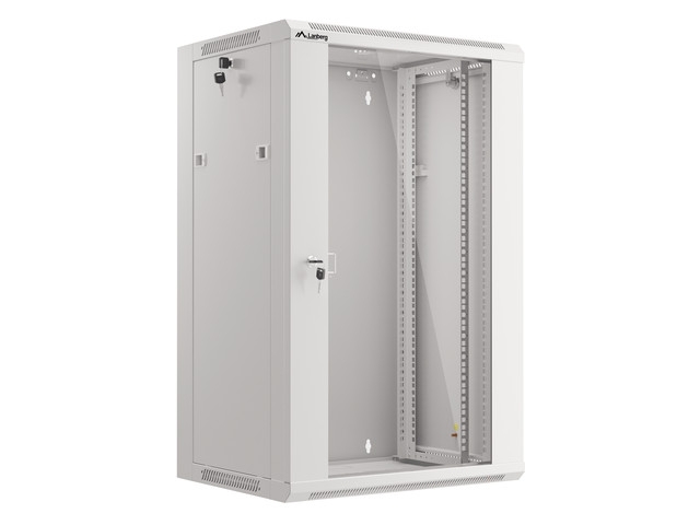 Шкаф настенный LANBERG WF01-6418-10S 19" WALL-MOUNT RACK 18U/600X450 FLAT PACK GREY V2 Шкаф настенный LANBERG WF01-6418-10S 19