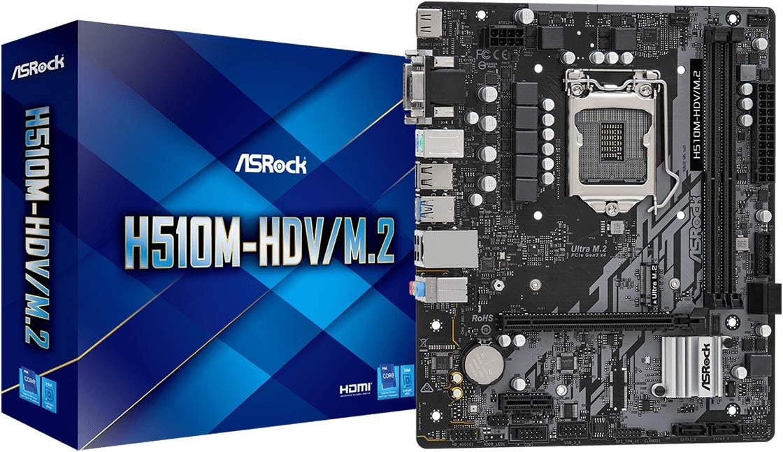 Мат. плата ASROCK H510M-HDV/M.2 SE (S-1200, H510, VGA, DVI, HDMI, 2xPCI-E, 2DDR4, M.2, SATA3, GbLAN) Мат. плата ASROCK H510M-HDV/M.2 SE (S-1200, H510, VGA, DVI, HDMI, 2xPCI-E, 2DDR4, M.2, SATA3, GbLAN)