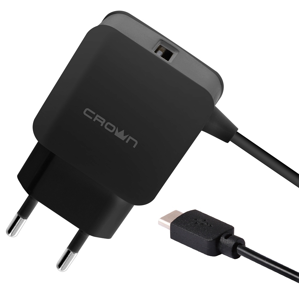 Зарядное устройство CrownMicro CMWC-3001 (1xMicro USB, 1xUSB, 1.2A, 100-240V, Black) Зарядное устройство CrownMicro CMWC-3001 (1xMicro USB, 1xUSB, 1.2A, 100-240V, Black)