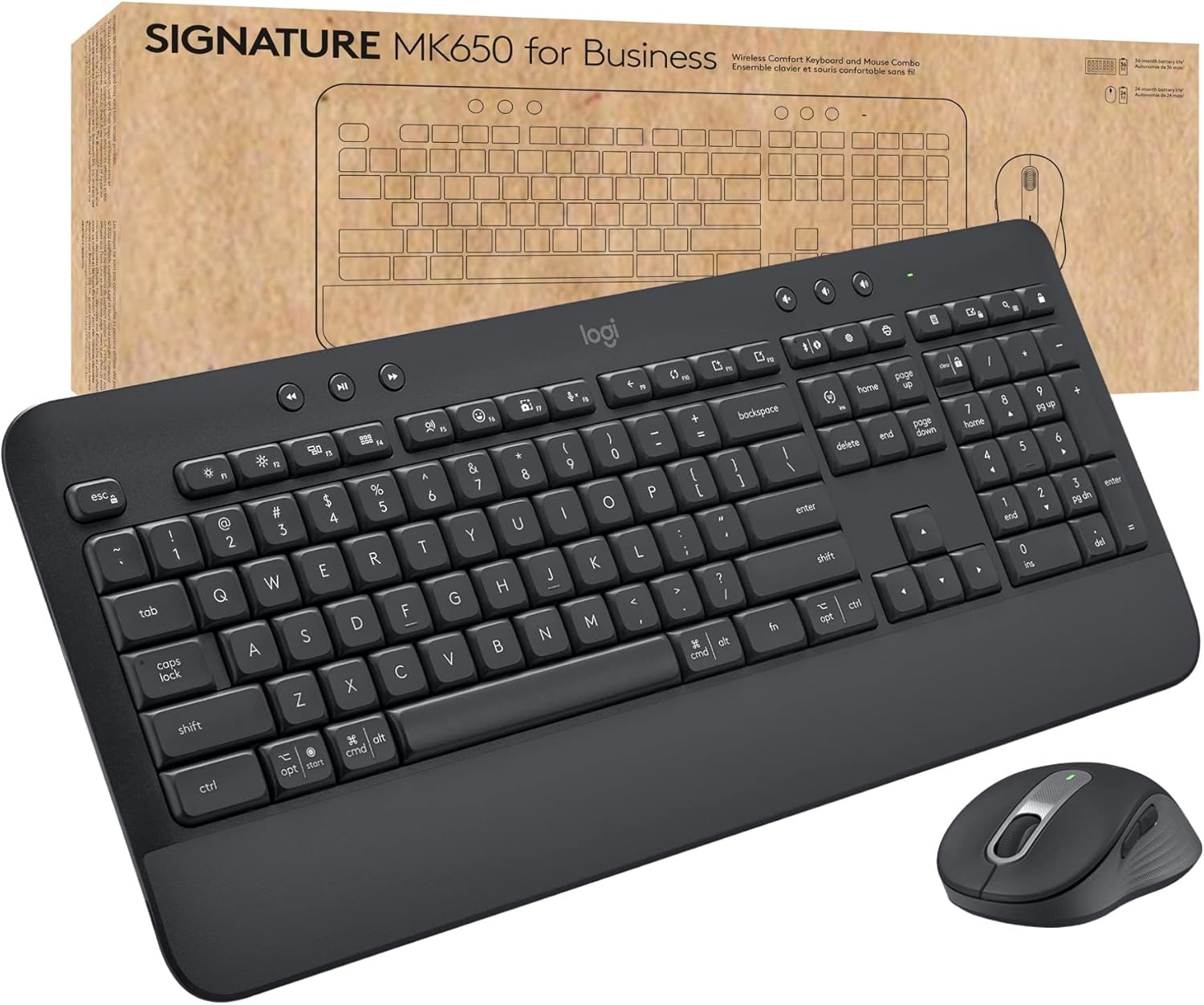 Клавиатура+Мышь беспроводные Logitech MK650 Signature (US-Layout, Bluetooth, Graphite, USB) Клавиатура+Мышь беспроводные Logitech MK650 Signature (US-Layout, Bluetooth, Graphite, USB)