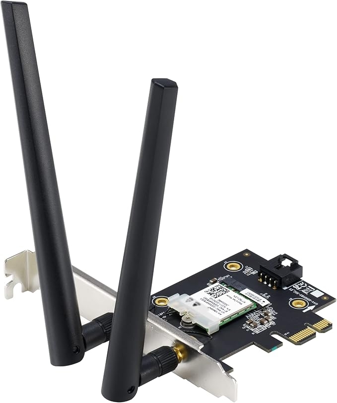 Сетевая карта Asus PCE-AX1800 (PCI-E, WiFi 6, Bluetooth 5.2) Сетевая карта Asus PCE-AX1800 (PCI-E, WiFi 6, Bluetooth 5.2)