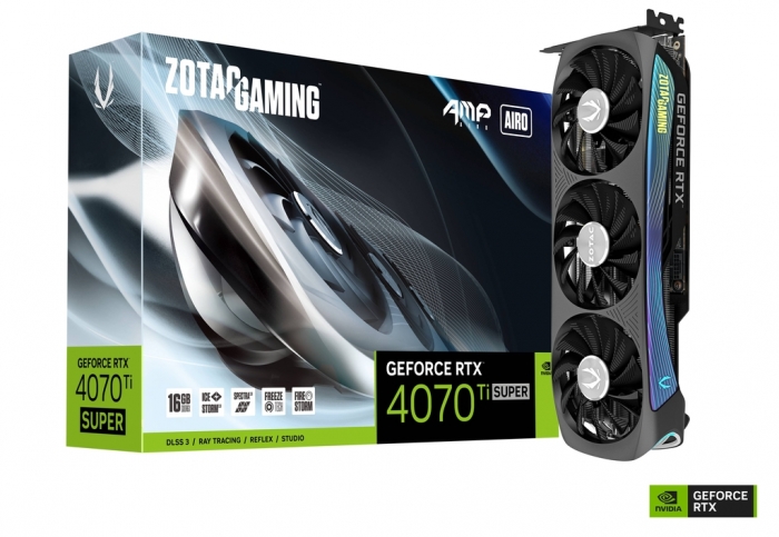 Видеокарта 16GB Zotac GeForce RTX4070Ti SUPER AMP AIRO (21000MHz, GDDR6X, 256bit, HDMI/3xDP) Видеокарта 16GB Zotac GeForce RTX4070Ti SUPER AMP AIRO (21000MHz, GDDR6X, 256bit, HDMI/3xDP)