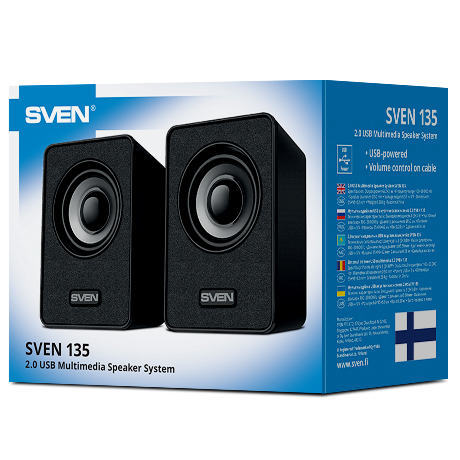 Колонки SVEN 135 (2.0, 2x3W, USB, Black) Колонки SVEN 135 (2.0, 2x3W, USB, Black)