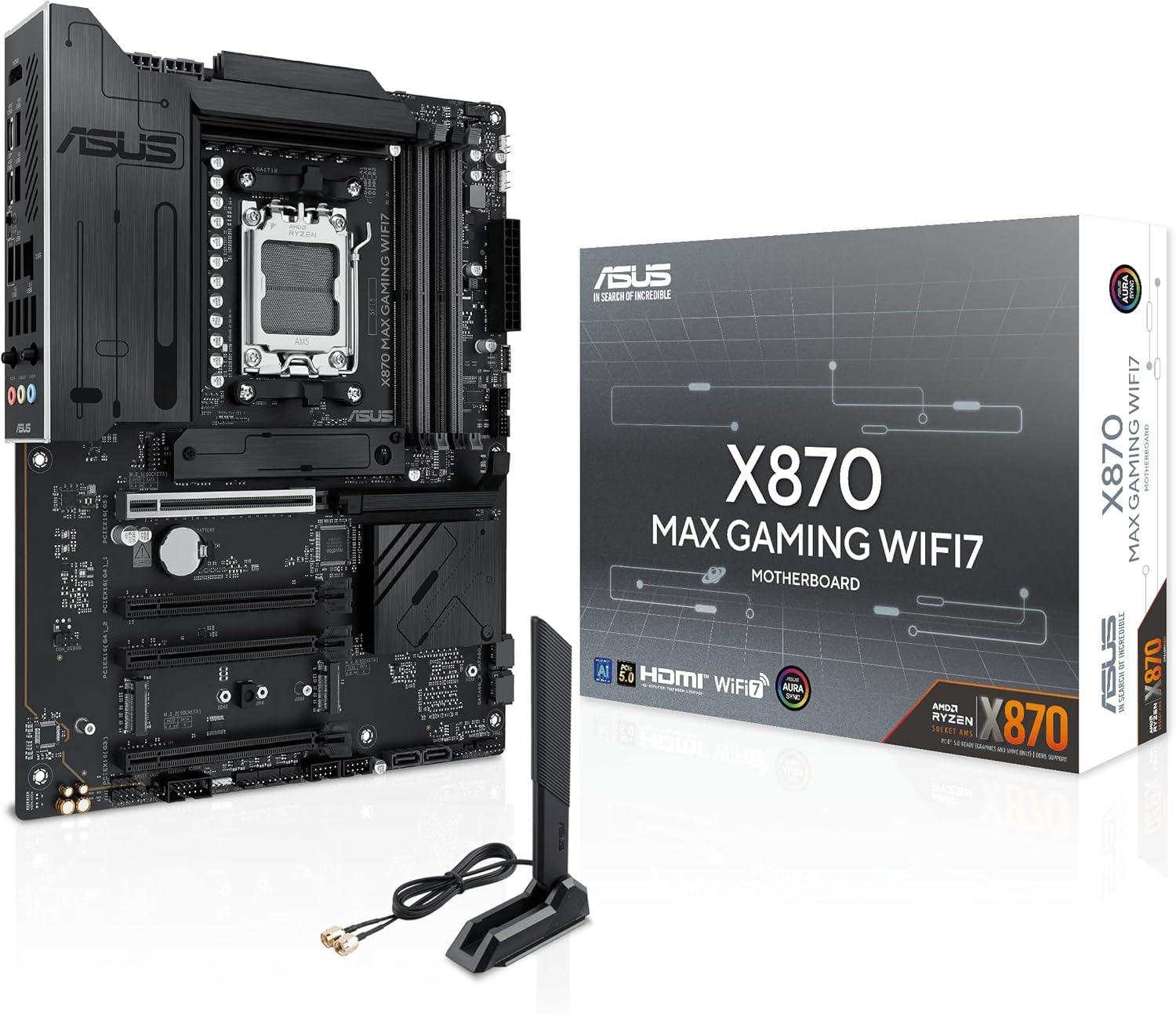 Мат. плата ASUS X870 MAX GAMING WIFI7 (S-AM5, X870, HDMI, 3xPCI-E, 4xDDR5, 3?M.2, 4xSATA, USB4, Wi-Fi 7, BT 5.4, 2.5GbLAN) Мат. плата ASUS X870 MAX GAMING WIFI7 (S-AM5, X870, HDMI, 3xPCI-E, 4xDDR5, 3?M.2, 4xSATA, USB4, Wi-Fi 7, BT 5.4, 2.5GbLAN)