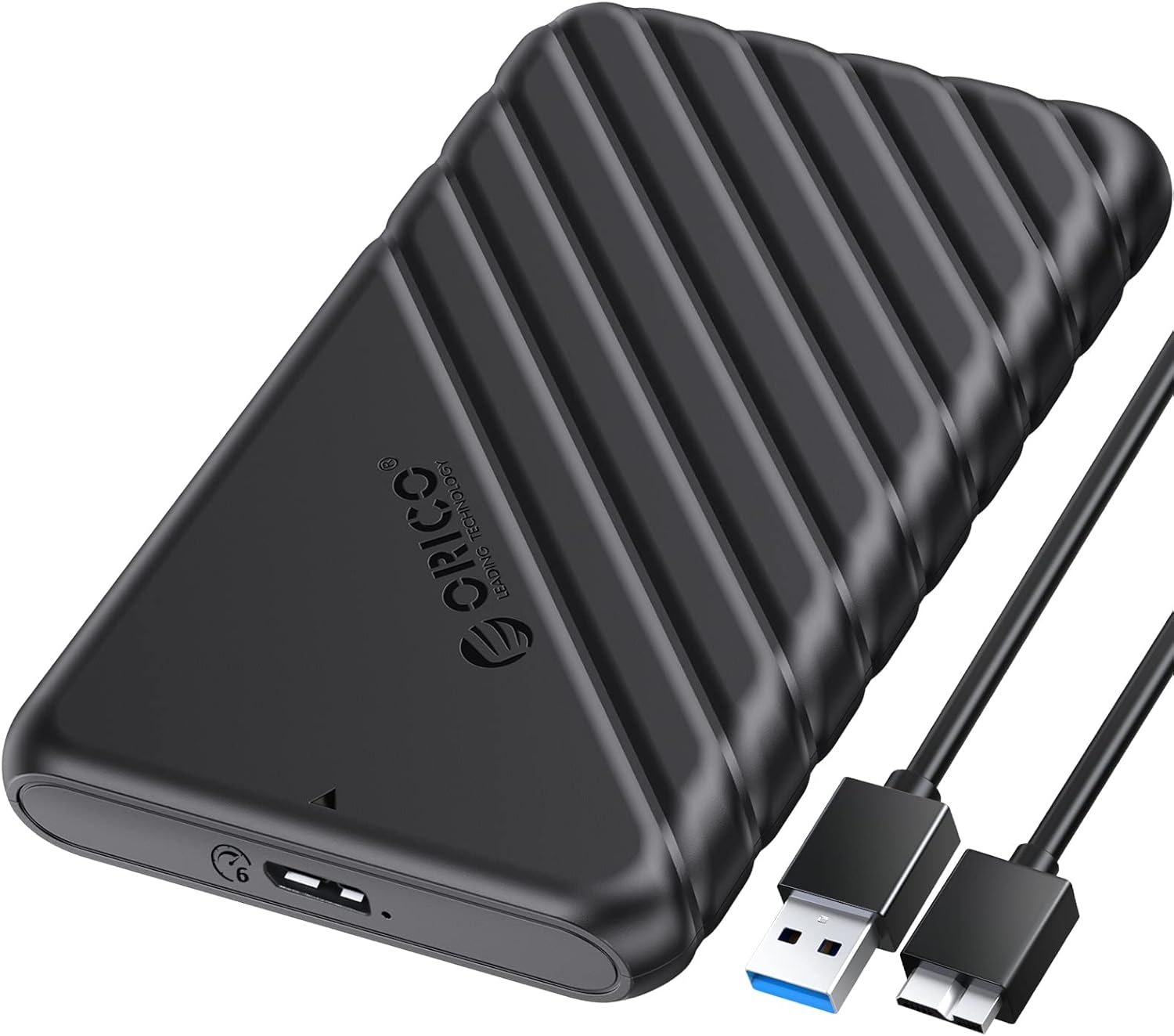 Жесткий диск внешний корпус для HDD/SSD Orico 25PW1-U3-BK-EP-HW (ABS Plastic, 2.5