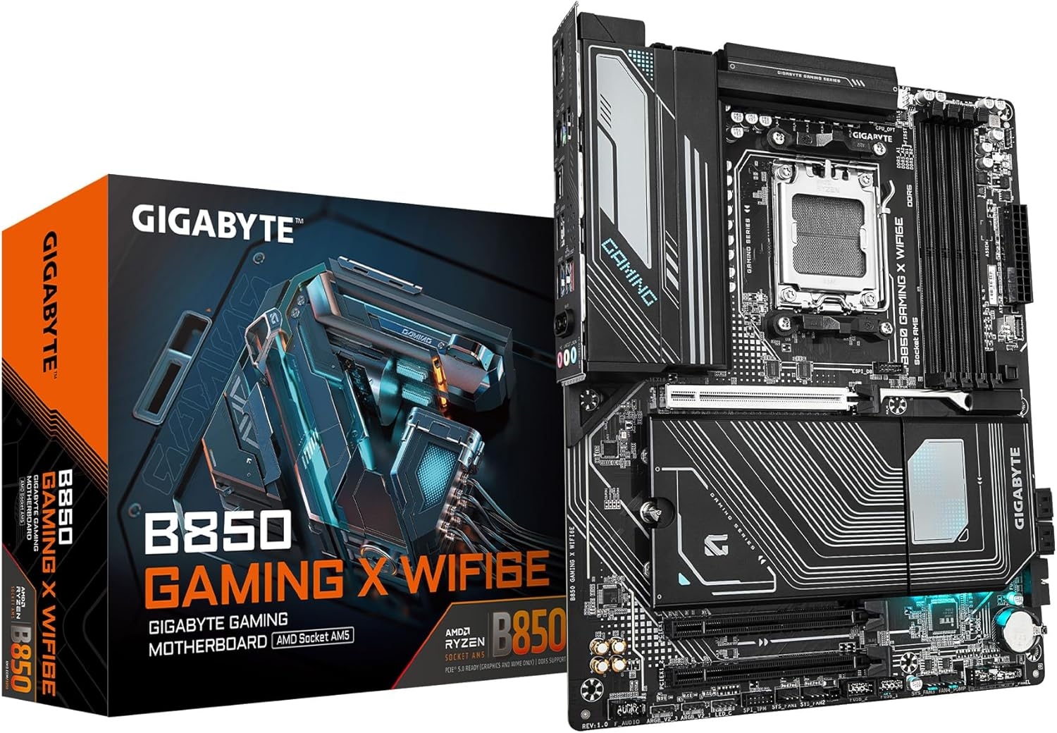 Мат. плата Gigabyte B850 GAMING X WIFI6E (S-AM5, B850, HDMI/DP, 3xPCI-E, 4DDR5, 2xM.2, 2.5GbLAN, Wi-Fi 6E) Мат. плата Gigabyte B850 GAMING X WIFI6E (S-AM5, B850, HDMI/DP, 3xPCI-E, 4DDR5, 2xM.2, 2.5GbLAN, Wi-Fi 6E)