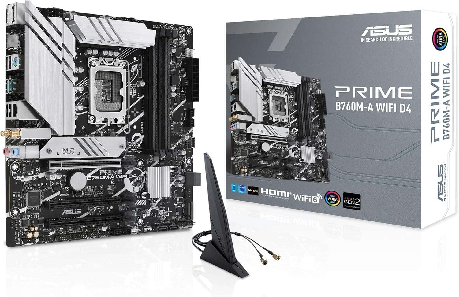 Мат. плата ASUS PRIME B760M-A Wi-Fi D4 (S-1700, B760, 2xHDMI, DP, 3xPCI-E 4.0, 4xDDR4, 2xM.2, SATAIII, SATA3, BT5.2, 2.5GbLAN)