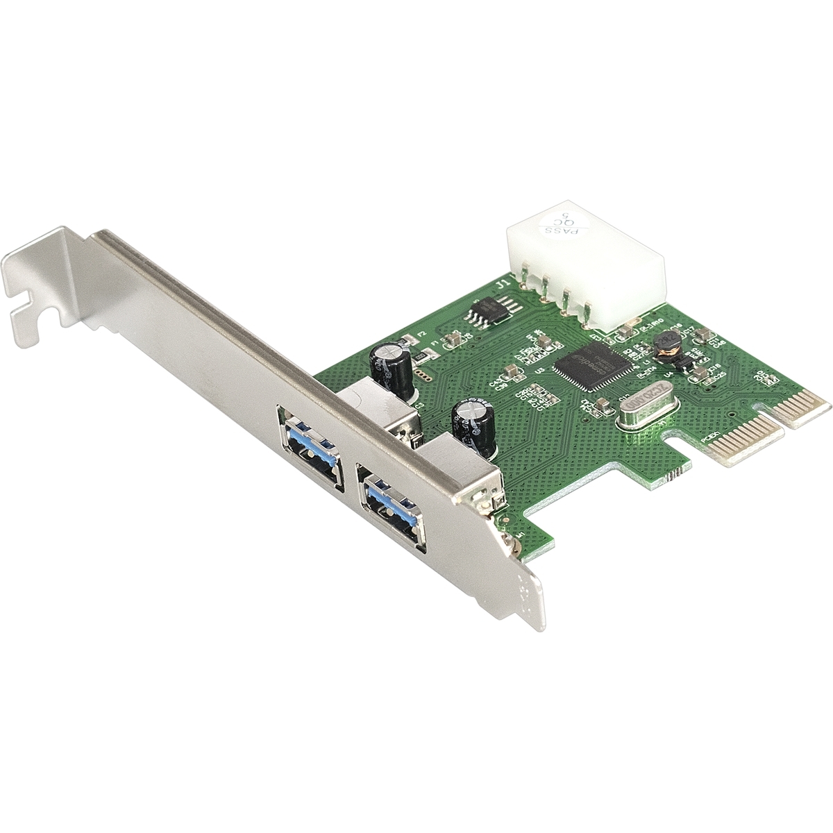 Контроллер ExeGate EXE-319 (PCI-E x1 2.0, 2xUSB 3.0 ext, power)