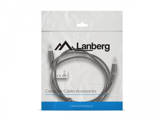 Кабель LANBERG CA-MJMJ-10CC-0012-BK MINIJACK 3.5MM M/M 3 PIN BLACK, 1.2M