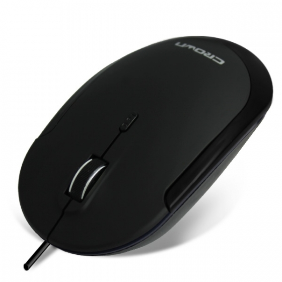 Мышь CrownMicro CMM-128 (3button, 1000dpi, 1.8m, Black, USB)