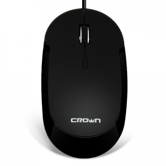 Мышь CrownMicro CMM-128 (3button, 1000dpi, 1.8m, Black, USB)