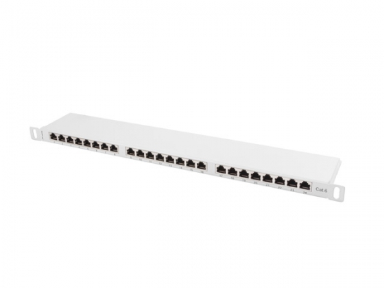 Патч-панель LANBERG PPS6-0024-S 24 PORT 0.5U CAT.6 SHIELDED GREY
