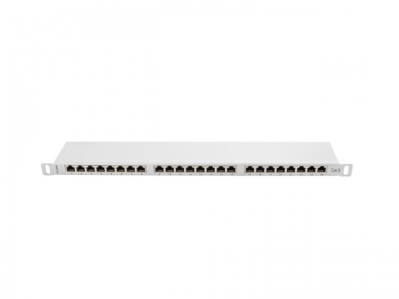 Патч-панель LANBERG PPS6-0024-S 24 PORT 0.5U CAT.6 SHIELDED GREY