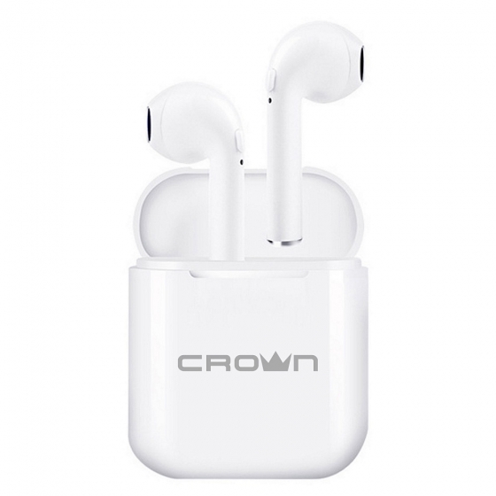 Наушники с микрофоном беспроводные CrownMicro CMTWS-5005 (Bluetooth 5.0, White)