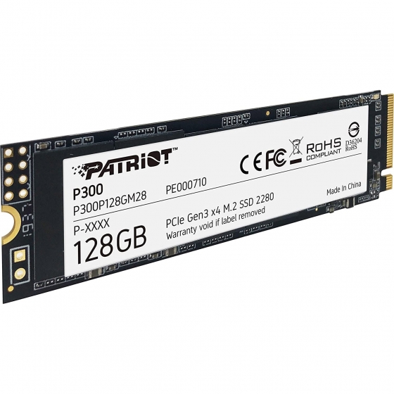 Накопитель SSD M.2 128GB Patriot P300P128GM28 P300 (M.2 2280 PCI-E, Reading 1600 MB/s, Writing 600 Mb/s)