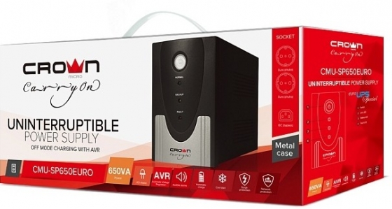 ИБП UPS 650VA CrownMicro CMU-SP650EURO