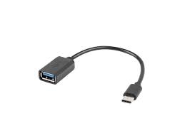 Адаптер LANBERG AD-OTG-UM-01 MICRO USB 2.0 TYPE-C(M)->TYPE-A(F) (15cm, Black)