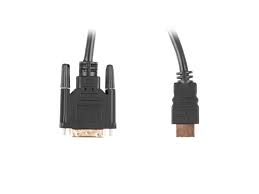 Кабель LANBERG CA-HDDV-20CU-0018-BK HDMI(M)-DVI-D(M) (24+1) 1.8M, DUAL LINK, 4K, Gold Plated, BLACK