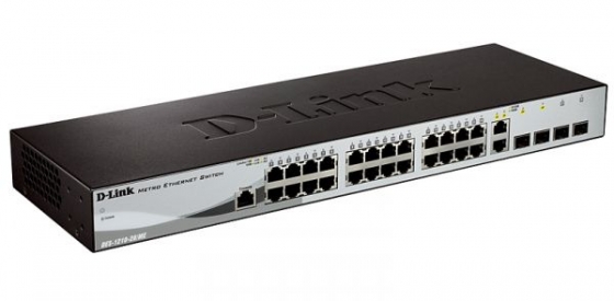 Коммуникатор 24port 10/100 D-Link DES-1210-28/C1A (2xSFP, Smart)