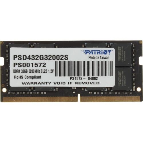 Модуль памяти SODIMM 32GB DDR4 PATRIOT PSD432G32002S (3200MHz)