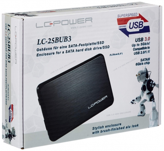 Жесткий диск Внешний корпус для HDD LC-25BUB3 (SATA-3, 2.5