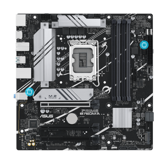 Мат. плата ASUS PRIME B760M-K (S-1700, B760, VGA, HDMI, 2xPCI-E, 2xDDR5, 2xM.2, SATAIII RAID, PCI, SATA3, GbLAN)