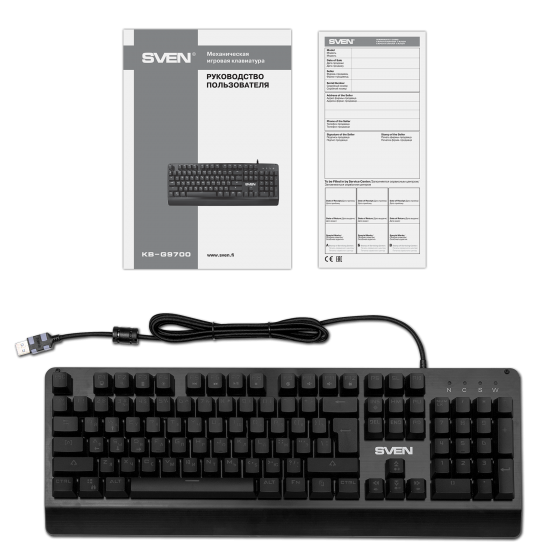 Клавиатура SVEN KB-G9700 Gaming (Mechanical, Red switches, USB, Black)