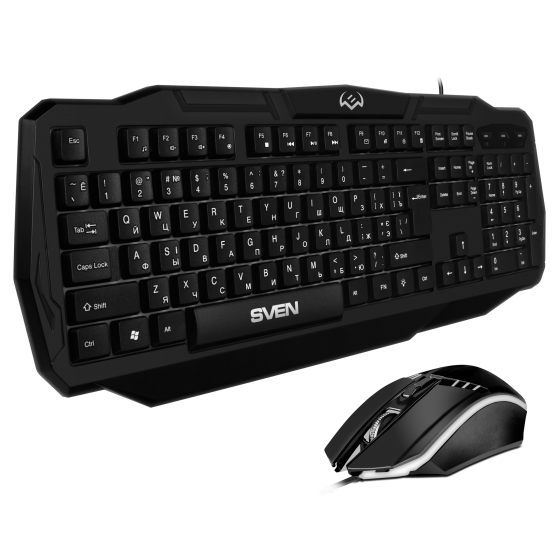 Клавиатура+Мышь SVEN GS-9100 Gaming (12xFn keys, 1600DPI, RGB, Black, USB)