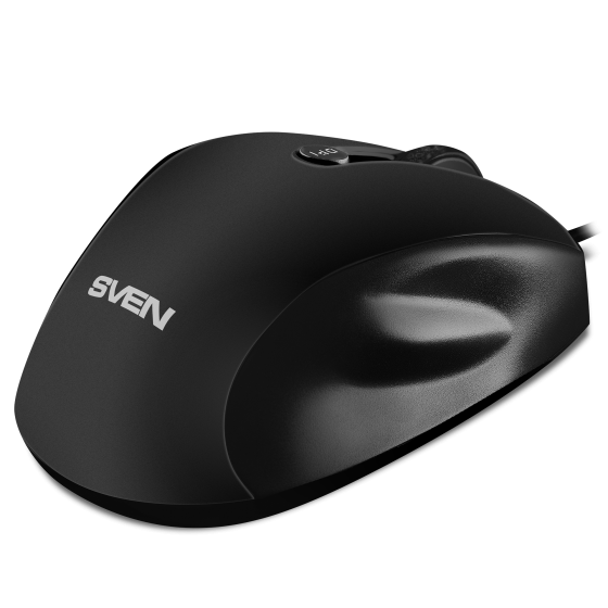 Мышь SVEN RX-113 (5+1 keys, 800-2000DPI, Soft Touch, 1.5m, Black)