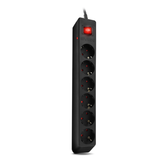 Сетевой фильтр SVEN Optima 6 3.0 (6 Euro Sockets, 3.0m, Black, 2300W)