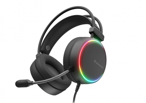 Наушники с микрофоном Genesis NSG-2307 NEON 613 G2 RGB ILLUMINATION Black, Gaming (Mini-Jack)