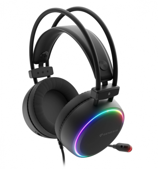 Наушники с микрофоном Genesis NSG-2307 NEON 613 G2 RGB ILLUMINATION Black, Gaming (Mini-Jack)