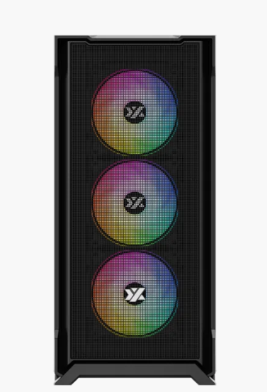 Корпус MidiTower XYZ AIRONE 300-X MESH (w/o PSU, Side TG, 6x Integrated A-RGB Fans, X-CS-AIRONE3XM-B)