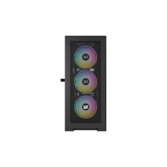 Корпус MidiTower XYZ TITANIUM MESH Black (w/o PSU, Side TG, 4x Integrated A-RGB Fans, X-CS-TITANIUMMESH-B)