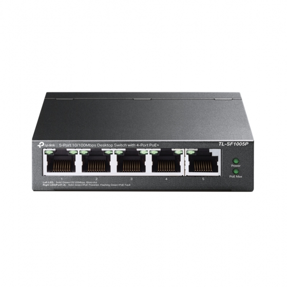 Коммуникатор 5port 10/100 TP-Link TL-SF1005P (4xPOE, 67W, Metal)
