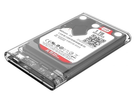 Жесткий диск внешний корпус для HDD/SSD Orico 2139U3-CR-BP-HW (Transparent PC Plastic, 2.5