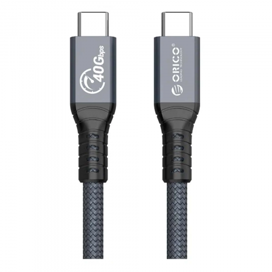 Кабель Orico TBZ4-20-GY-BP (Thunderbolt 4, up to 40Gbps, up to 100W, 1x8K@60Hz or 2x4K@60Hz, 2.0m)