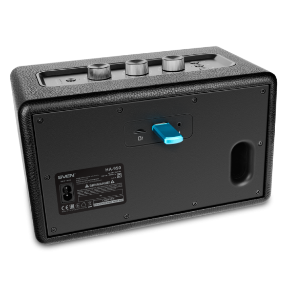 Колонка SVEN HA-950 (60W, MDF/Eco-leather, Bluetooth, USB, Micro SD, R/C, Black) Колонка SVEN HA-950 (60W, MDF/Eco-leather, Bluetooth, USB, Micro SD, R/C, Black)