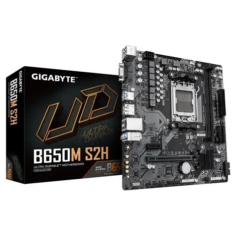 Мат. плата Gigabyte B650M S2H (S-AM5, B650, VGA/HDMI/DP, PCI-E, 2xDDR5, M.2, SATAIII RAID, SATA3, GbLAN) Мат. плата Gigabyte B650M S2H (S-AM5, B650, VGA/HDMI/DP, PCI-E, 2xDDR5, M.2, SATAIII RAID, SATA3, GbLAN)