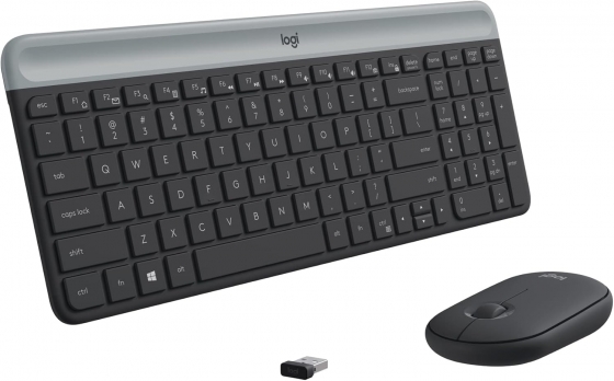 Клавиатура+Мышь беспроводные Logitech MK470 (US-Layout, Graphite, USB)