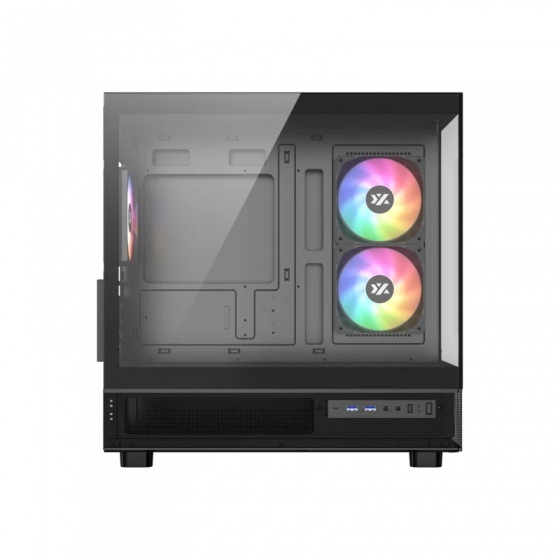 Корпус MidiTower XYZ AURORA X 50 Black (w/o PSU, Side TG, Integrated A-RGB Fans, X-CS-AURORAX-50-B)