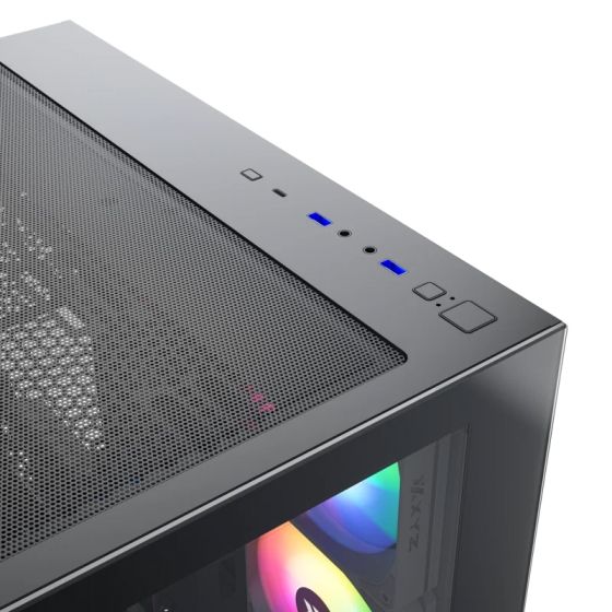 Корпус MidiTower XYZ TESSERACT X 50 Black (w/o PSU, Side TG, Integrated A-RGB Fans, X-CS-TESSERACTX50-B)