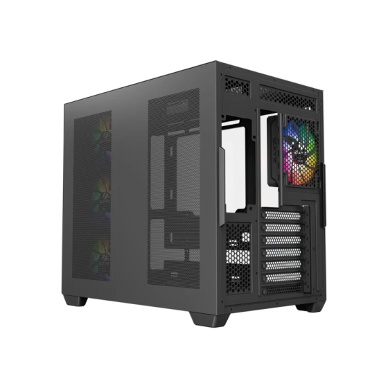 Корпус MidiTower XYZ TESSERACT X 50 Black (w/o PSU, Side TG, Integrated A-RGB Fans, X-CS-TESSERACTX50-B)