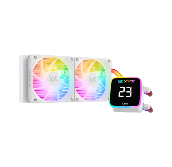 Кулер система жидкостного охлаждения XYZ AQUAPULSE FUSION 240 Black (INTEL/AMD, A-RGB Screen, X-WC-AQUA-FU-240B)