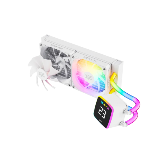 Кулер система жидкостного охлаждения XYZ AQUAPULSE FUSION 240 Black (INTEL/AMD, A-RGB Screen, X-WC-AQUA-FU-240B)